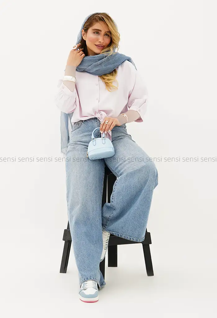شومیز جلو گره ای سیلک کد1005790